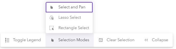 The canvas toolbar contains the legend and selection tool options.