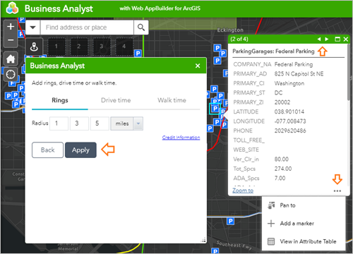 Viewing reports using the Business Analyst widget